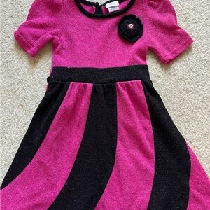 Youngland Pink and Black Kids Dress